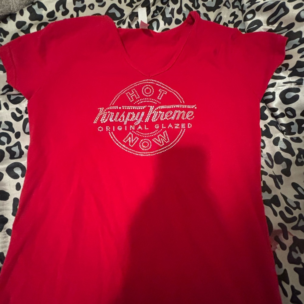 Krispy Kreme bright red fitted tee